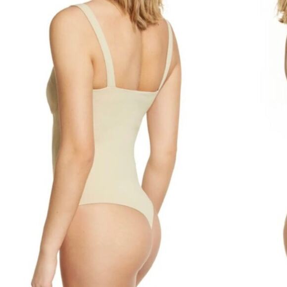 Wayf Tan Bravado Cupped Tank Thong Bodysuit Date Night Minimalist Going Out - Picture 3 of 7